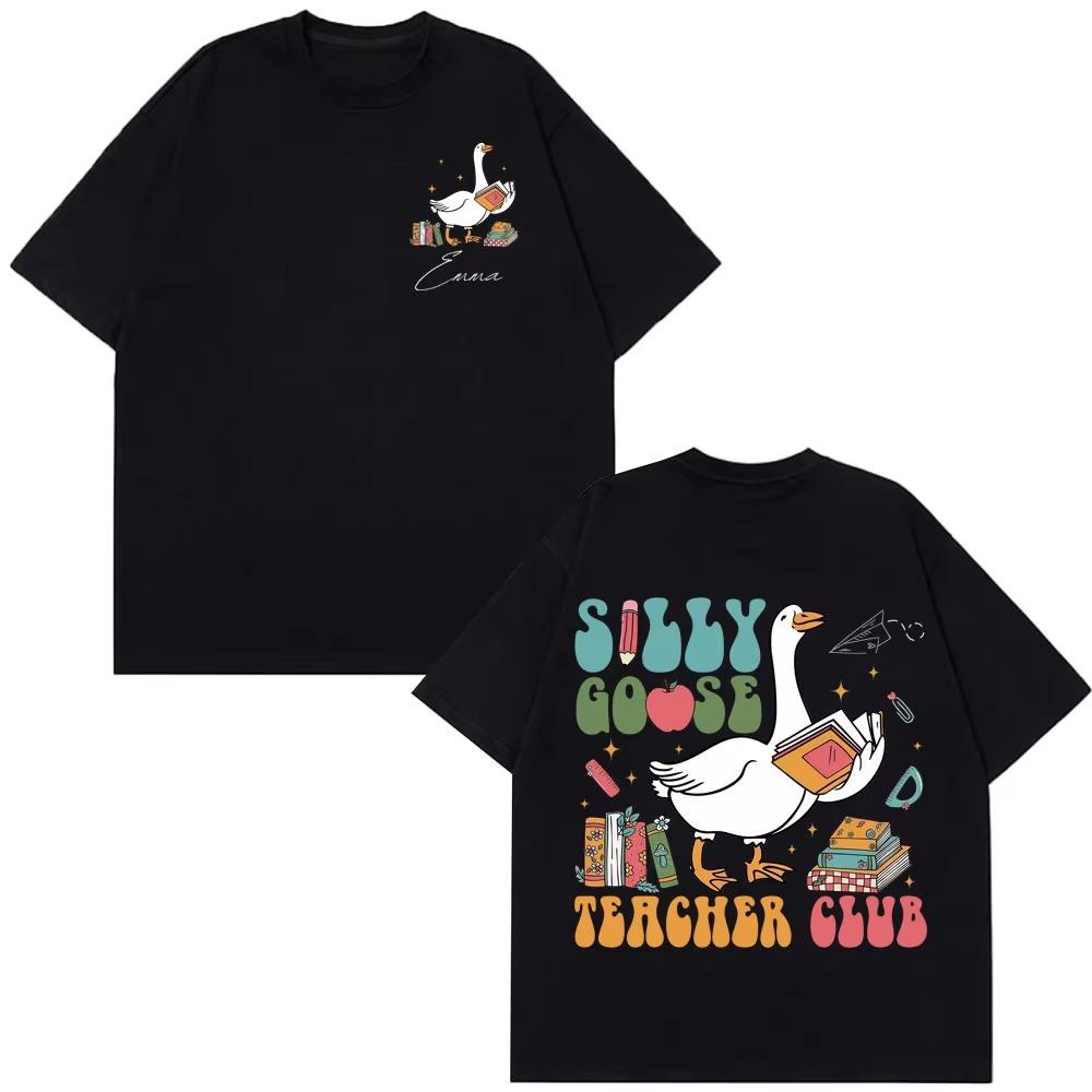 funny Silly Goose Teacher meme tshirt men women Highquality Tshirts Summer pure cotton casual Aesthetic trendy Top