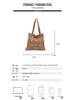Korean Corduroy Embroidered Tote Bag for Students - Artistic Autumn/Winter Design
