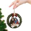 Christmas Window Pendant Hanging Ornament Jesus Nativity Multifunction Sturdy Xmas Tree Decor Car Decors for Birthday Holiday