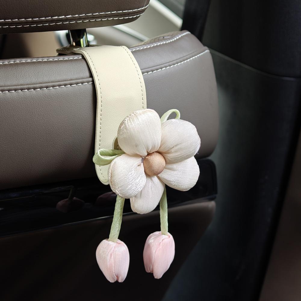 Space Saver Tulip Flower Car Hooks Portable Car Hanging Hook Multipurpose Car Back Seat Hooks SUV