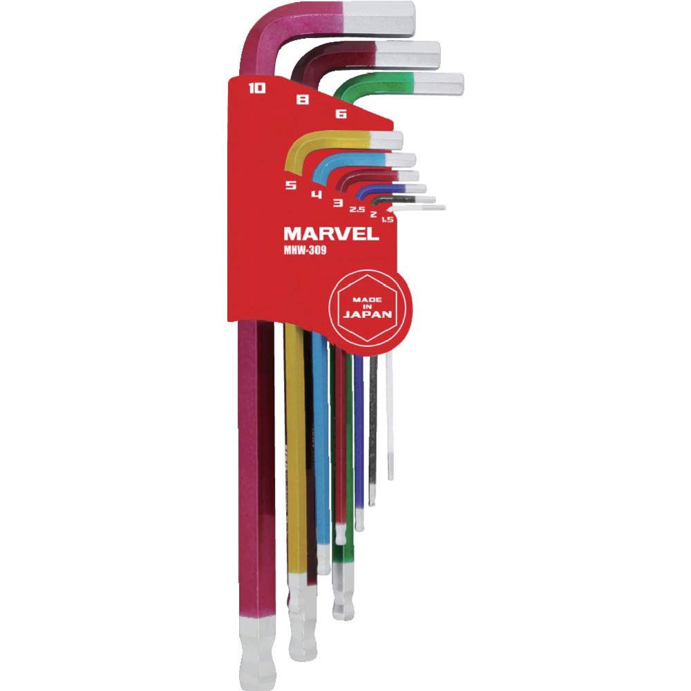 

MARVEL Ball Point Hex Wrench 9 Semi-Long Set, Pieces, MHW-309