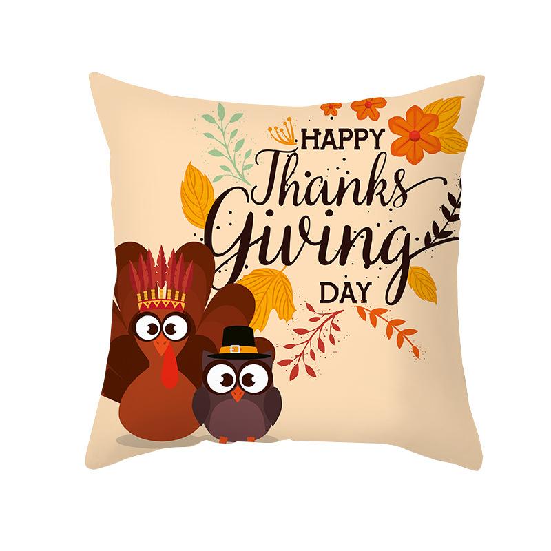 New Pumpkin Thanksgiving Pillow Cover Ins Nordic Peach Skin Printed Cushion Cushion Cover Home Products