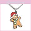 Charmig julpepparkaksgubbe Hängsmycke Halsband För Kvinnor Snygg Festlig Gåva
