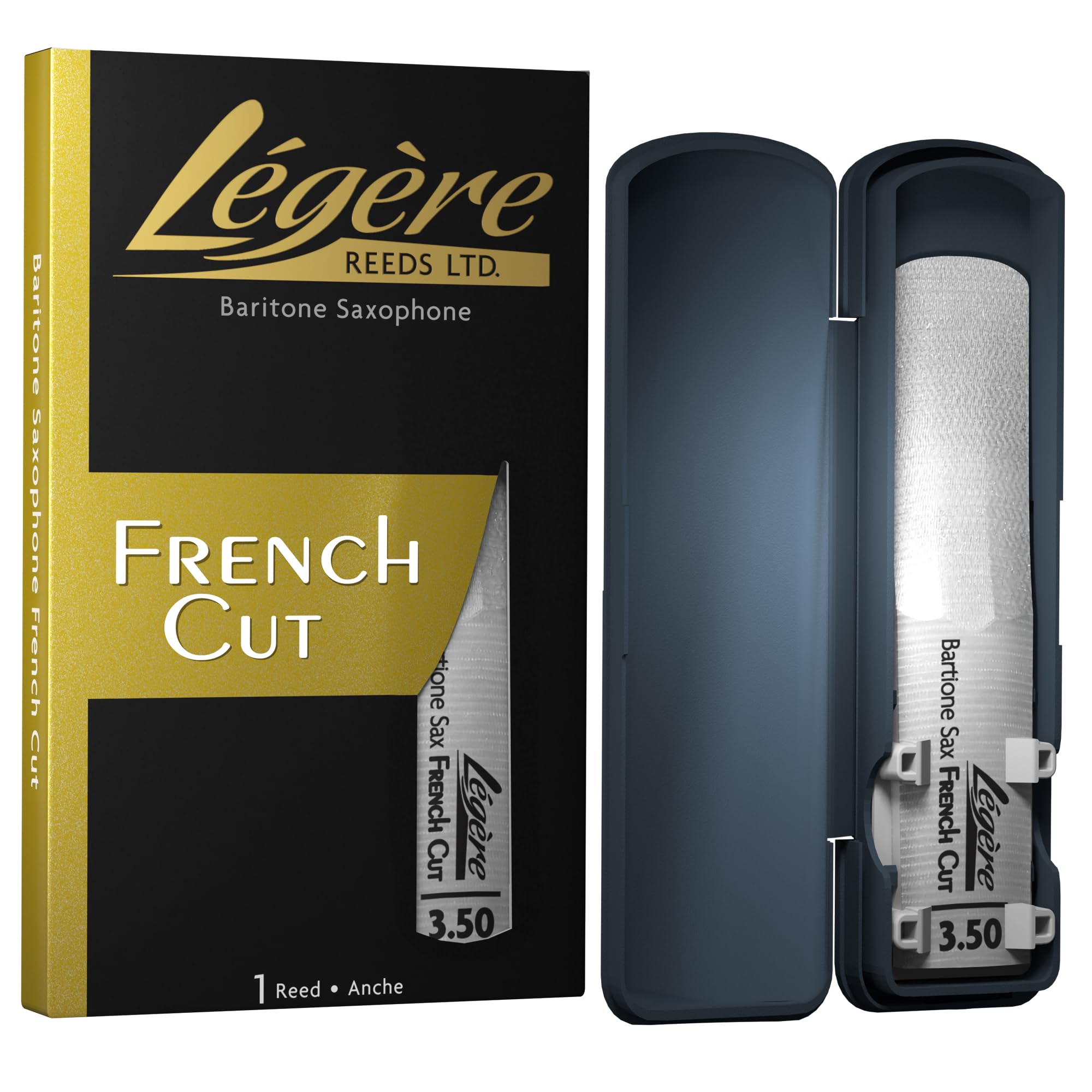 

Reeds Baritone Saxophone French Strength Premium Synthetic Woodwind Reeds Légère - Reed, Cut, 3.50 (BSF3.50) -