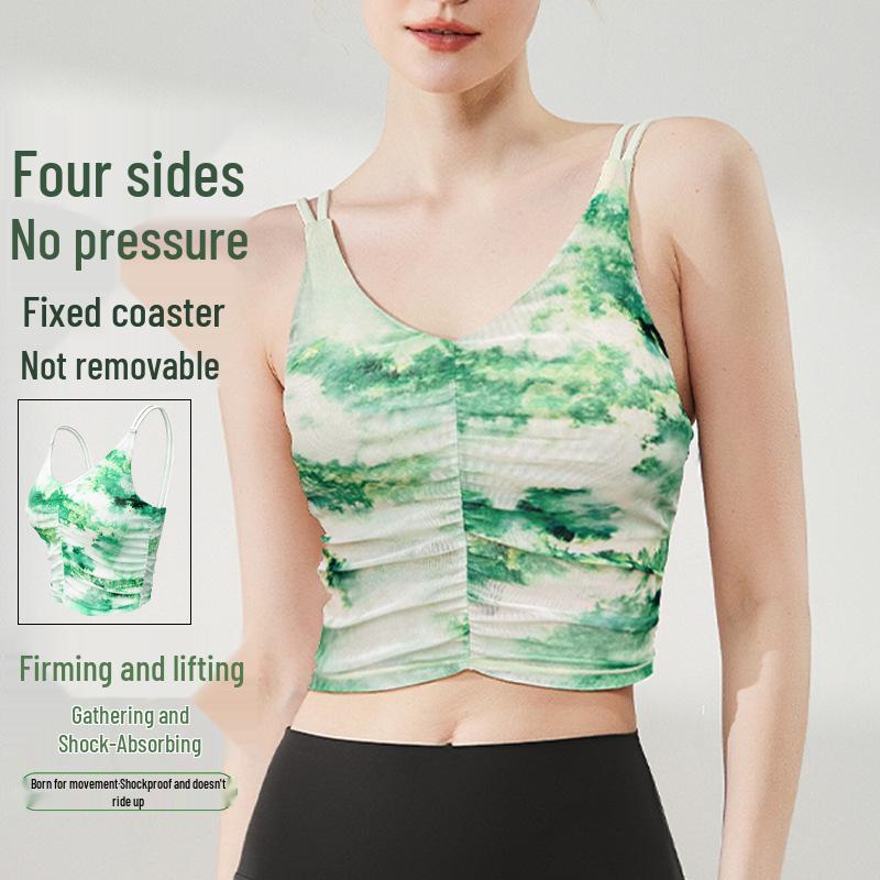 Lulu Women's Shock-Absorbing Sports Bra - Beautiful Back Print Yoga Crop Top