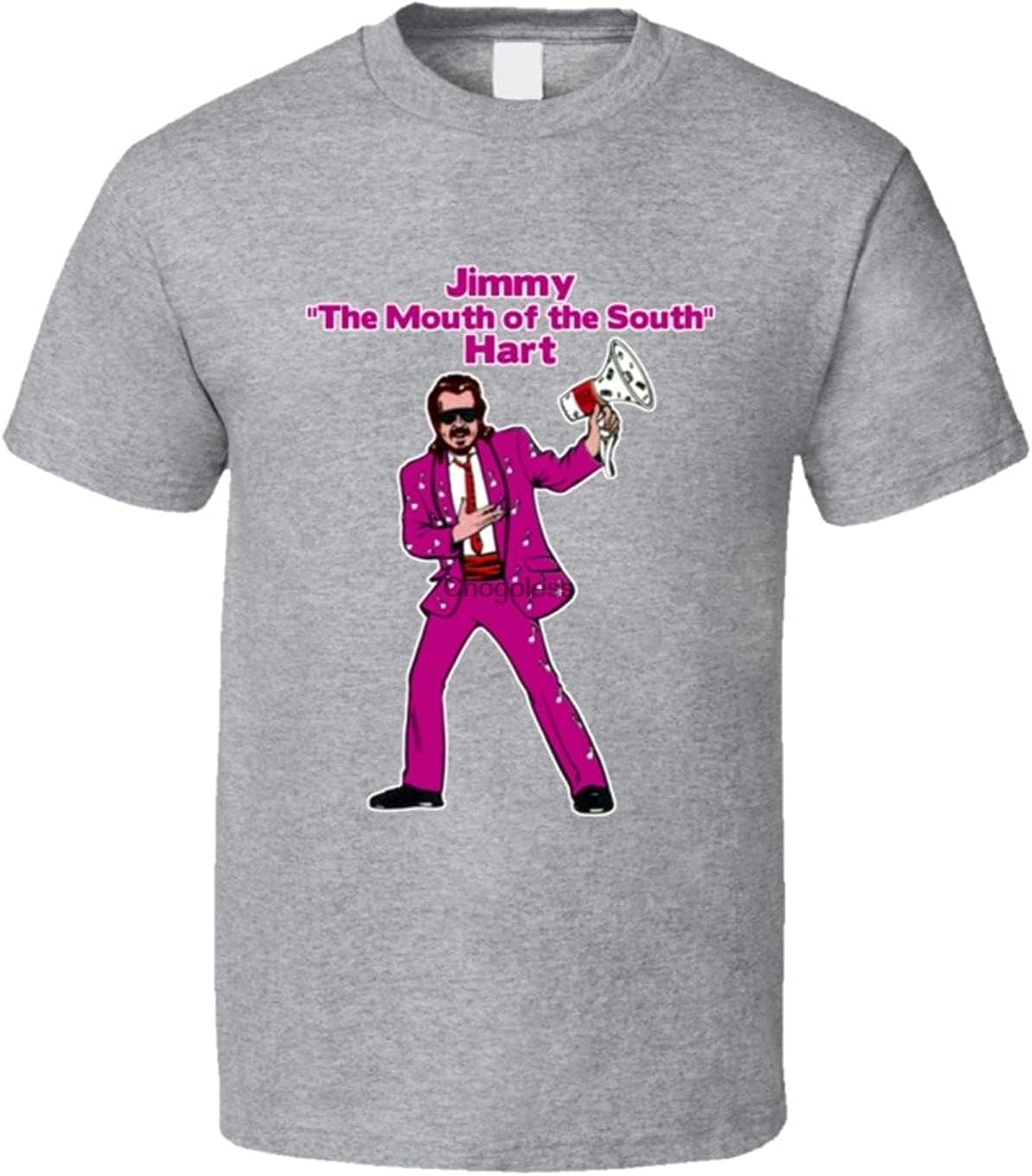 Papas Tees Jimmy The Mouth of The South Hart Wrestling Legend T Shirt S серый