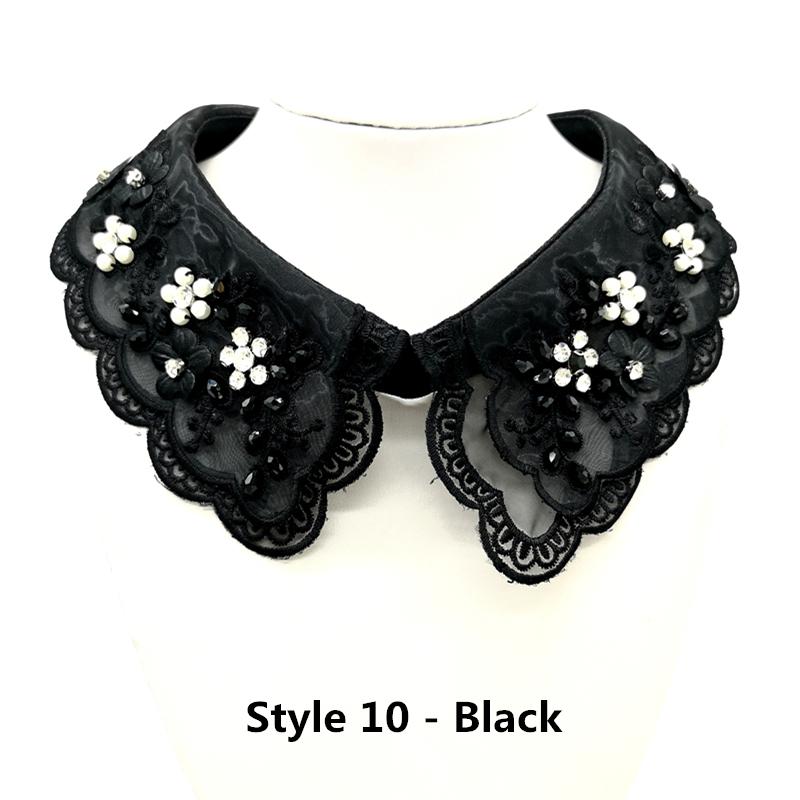 1pcs Fashion Shirt Sewing Lace Sweater Elegant False Collar Wedding Dress Accessories # White & Black