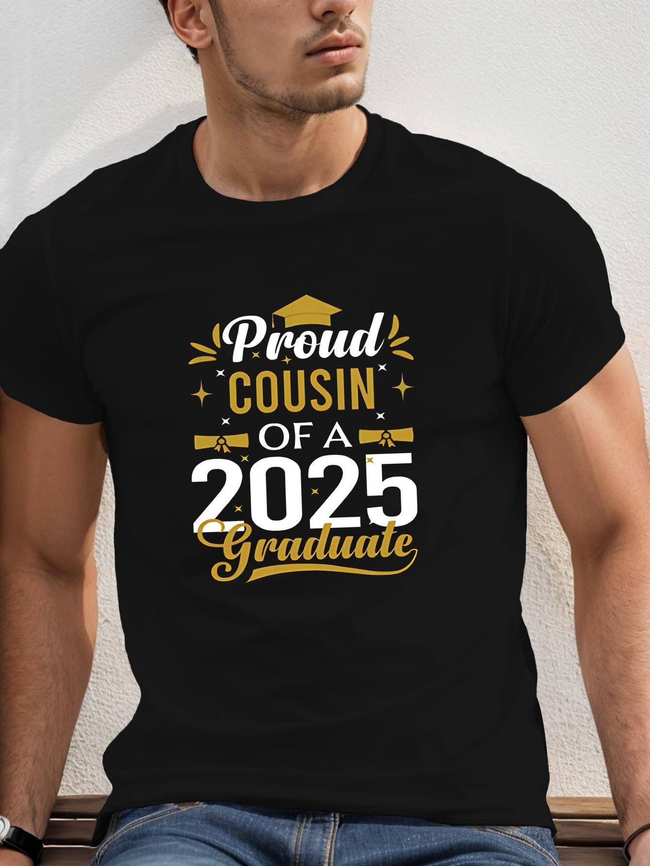 Black Graduation T-shirt - Proud Cousin of a 2025 Graduate Graphic Tee XL