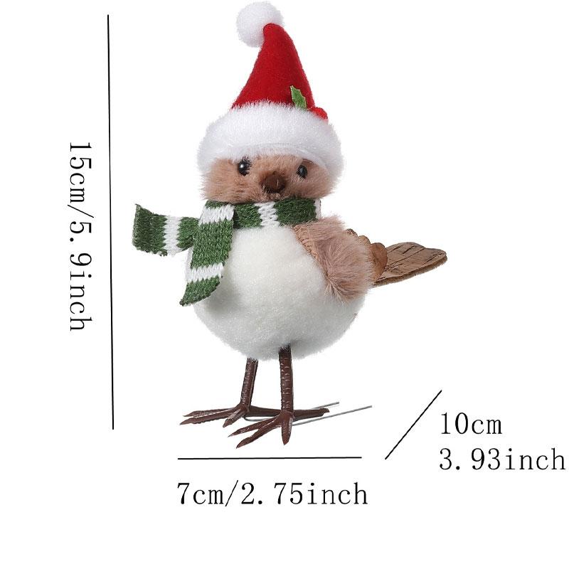 1pc Foam Birds Cute Christmas Friend Gifts Xmas Tree Home Garden Decor Pendants with Scarf