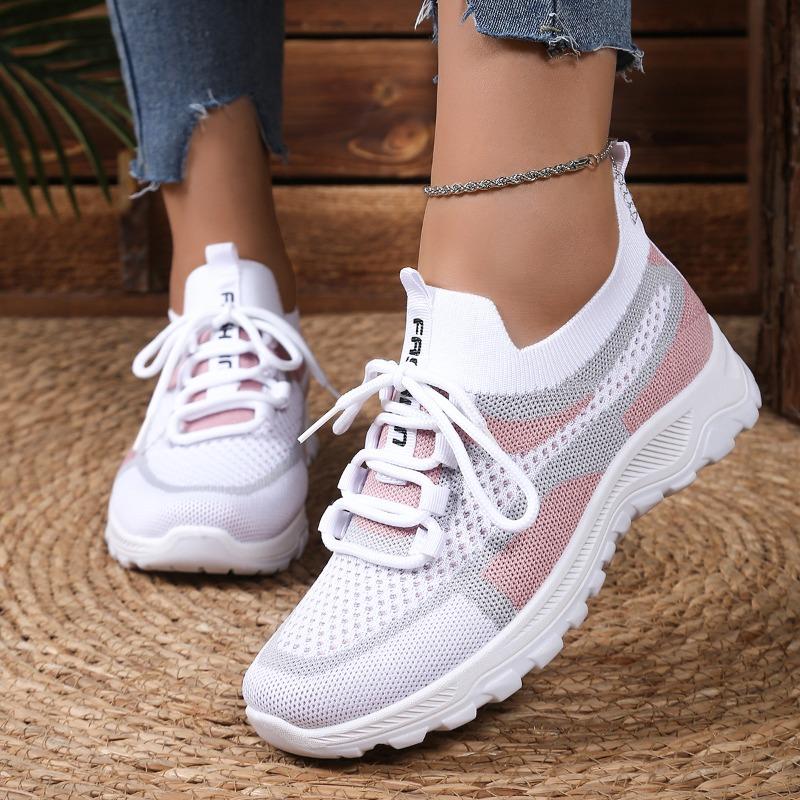 

Fashion Women Sneakers Spring Autumn Fashion New Comfortable Shoes for Women Non Slip Casual Shoes Breathable Mesh Lace-up Sneakers 36