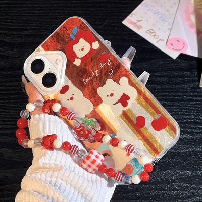 Bracelet Chain Shockproof Phone Case For iPhone 12 Funda iPhone 11 13 15 14 16 Pro Max 12promax Hard Plastic Cover With Lanyard