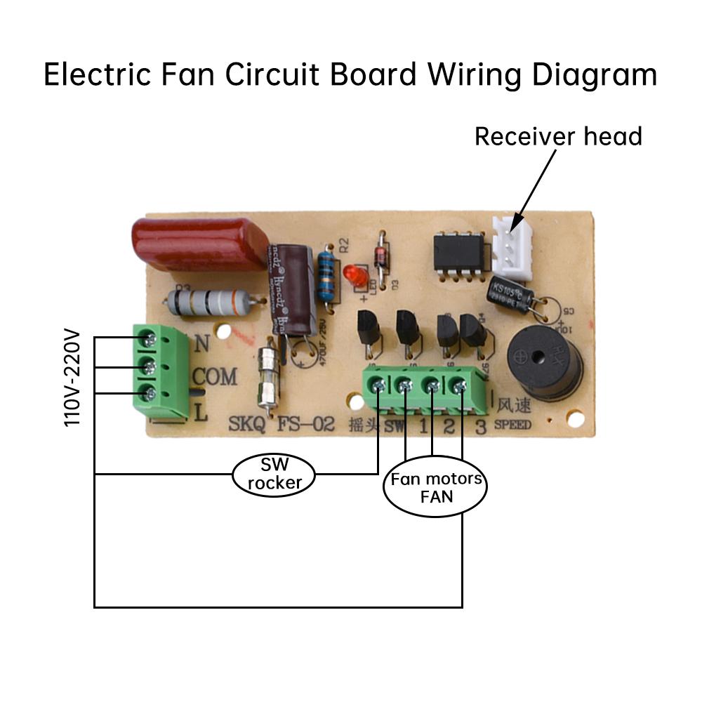 110V-240V Fan Remote Control Modification Board Quad Output Floor Fan Circuit Board Control Motherboard with Remote Controller