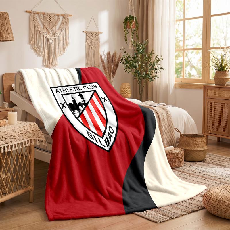 Athletic Bilbao Football Print Flannel Blanket Soft Warm Sofa Bed Throw Blanket For Home Office Bedroom
