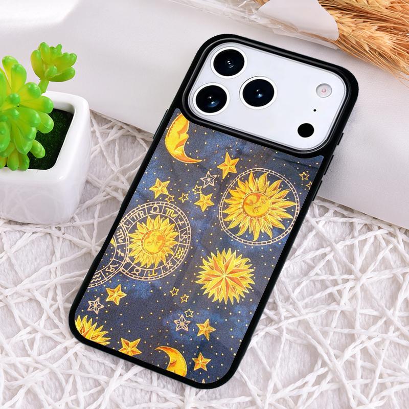 Sun and Moon Face Shockproof Phone Case for iPhone 17 Air 16e 15 11 12 14 13 Pro Max Cover Coque
