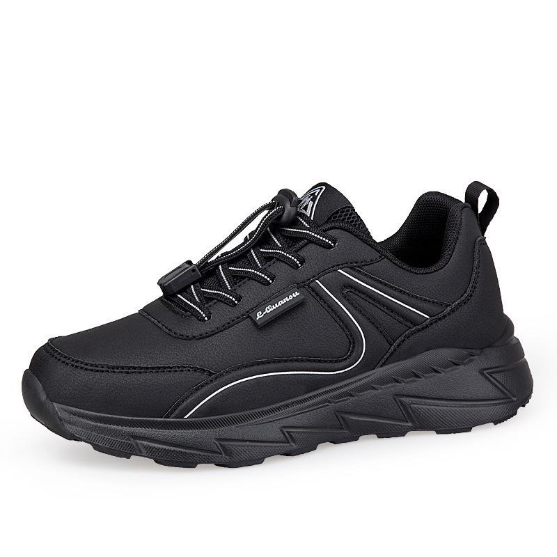 

Autumn Winter Waterproof Leather Shoes for Middle-Aged & Elderly - Non-Slip Soft Sole Casual Walking Shoes 39