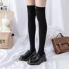 Women's Black Cotton Mid-Calf Socks - Japanese-Style, Sweat-Absorbent, Over-the-Knee, Thin Summer White Stockings
