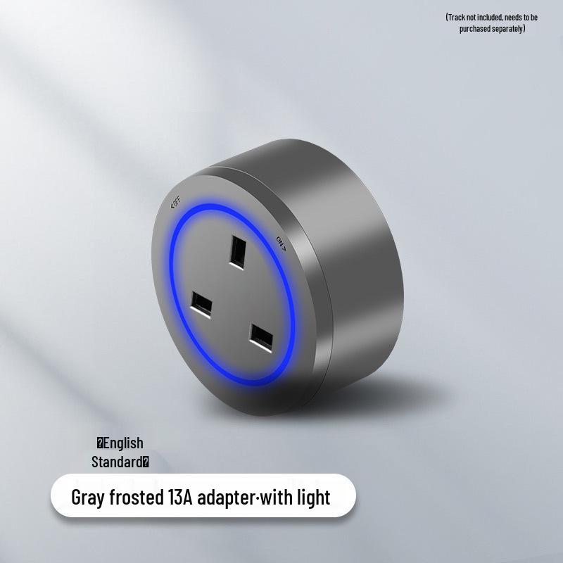 Surface-Mounted Anti-Shock Adjustable Power Strip with Switch Track for Kitchens