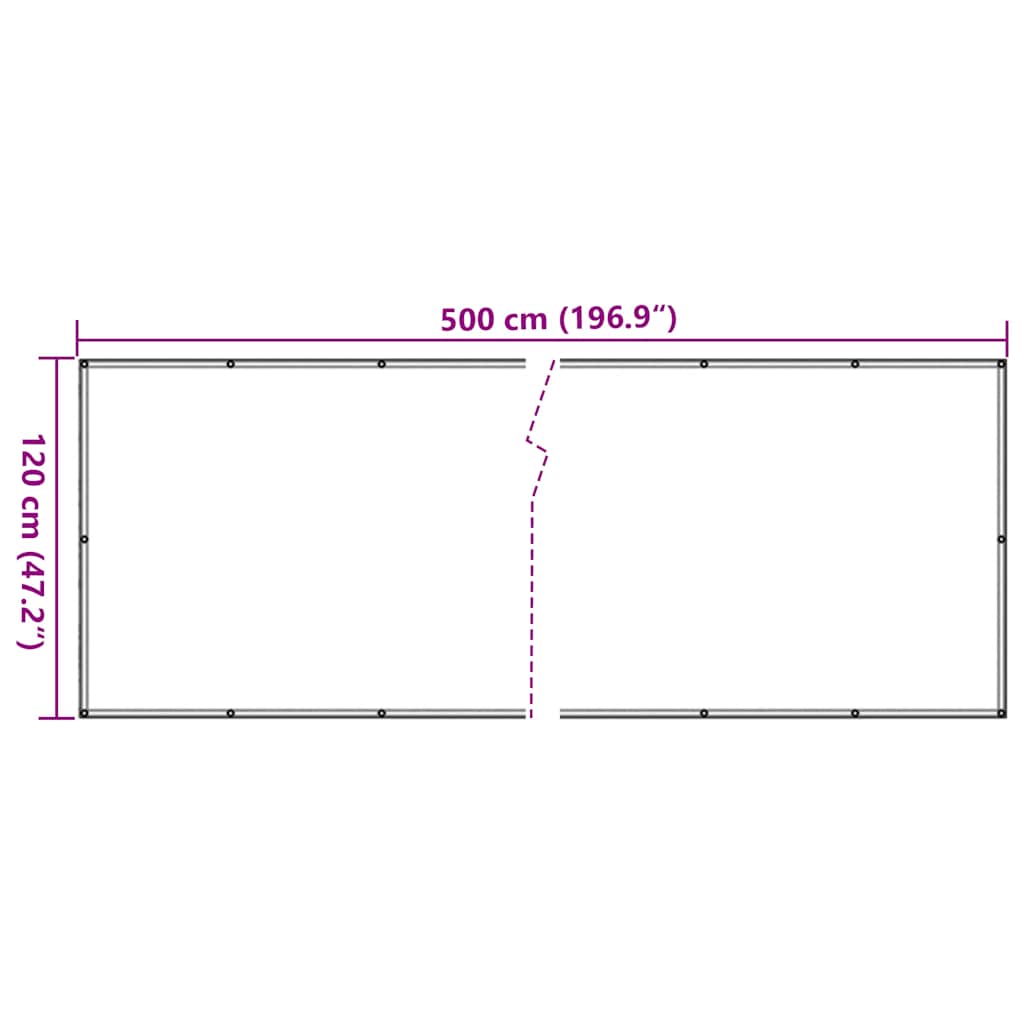Vidaxl Osłona Balkonowa, Antracytowa, 500X120 Cm, Pvc