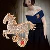 Rhinestones Running Horse Brooch Decorative Zodiac Animal Badge Brooch Pins  Jewelry Accessories