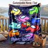 Among Us Flannel Blanket, Personalized Custom Name Text, Soft Warm Plush Throw Blanket For Gift