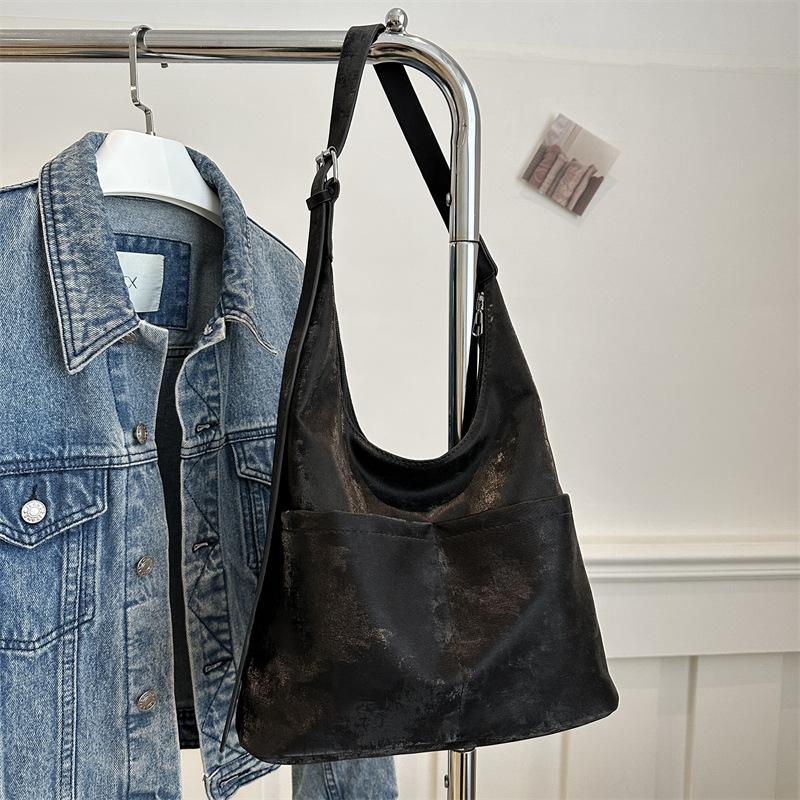 

Корейский стиль колледж сумка-ведро женская новая модная сумка-тоут повседневная большая вместимость одно плечо подмышка сумка