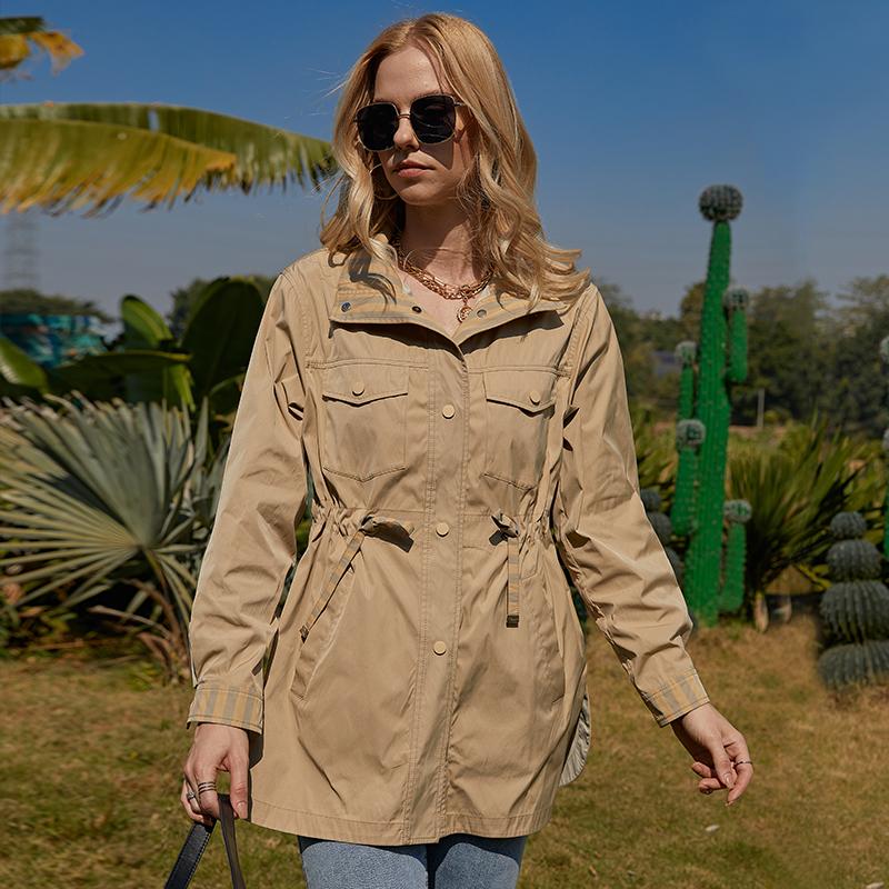 

Тренч ZIAI женский модный стиль весна-осень светлый ветер L