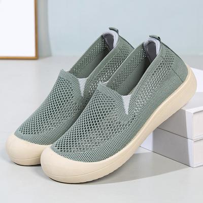 New Summer Cloth Shoes Women's Shoes Breathable Casual Walking Shoes Hollow Mesh Soft Sole Mother Shoes