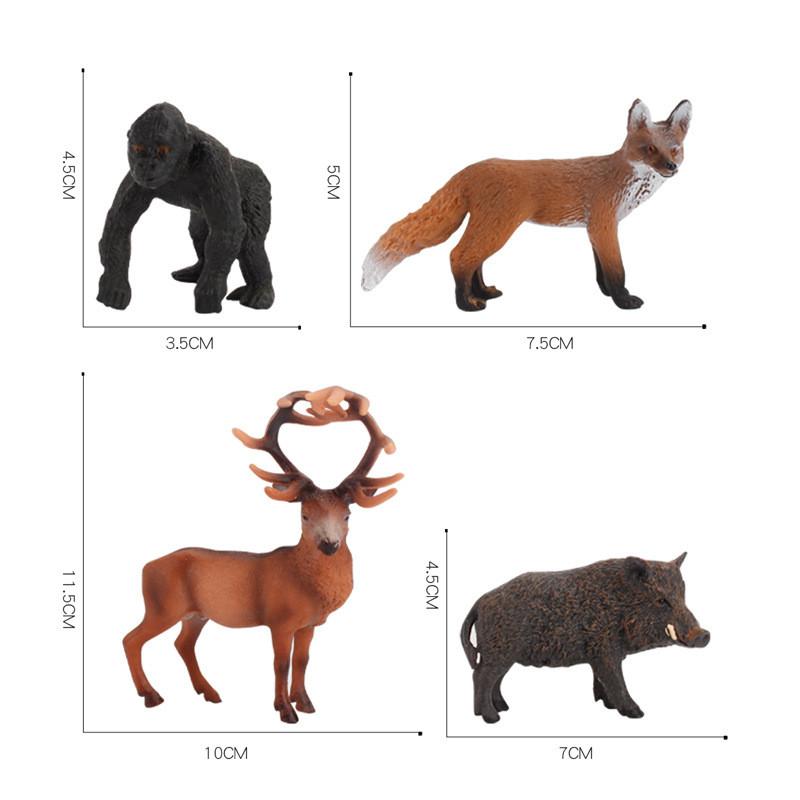 Wild Animal Pvc Figurine Black Chimpanzee Fox Deer Gift For Kids And Collectors