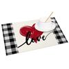 Heart Shape Placemats Romantic Love Pattern 4pc Linen Dining Mats Heat Resistant Valentine's Day Wedding Anniversary Party Decor