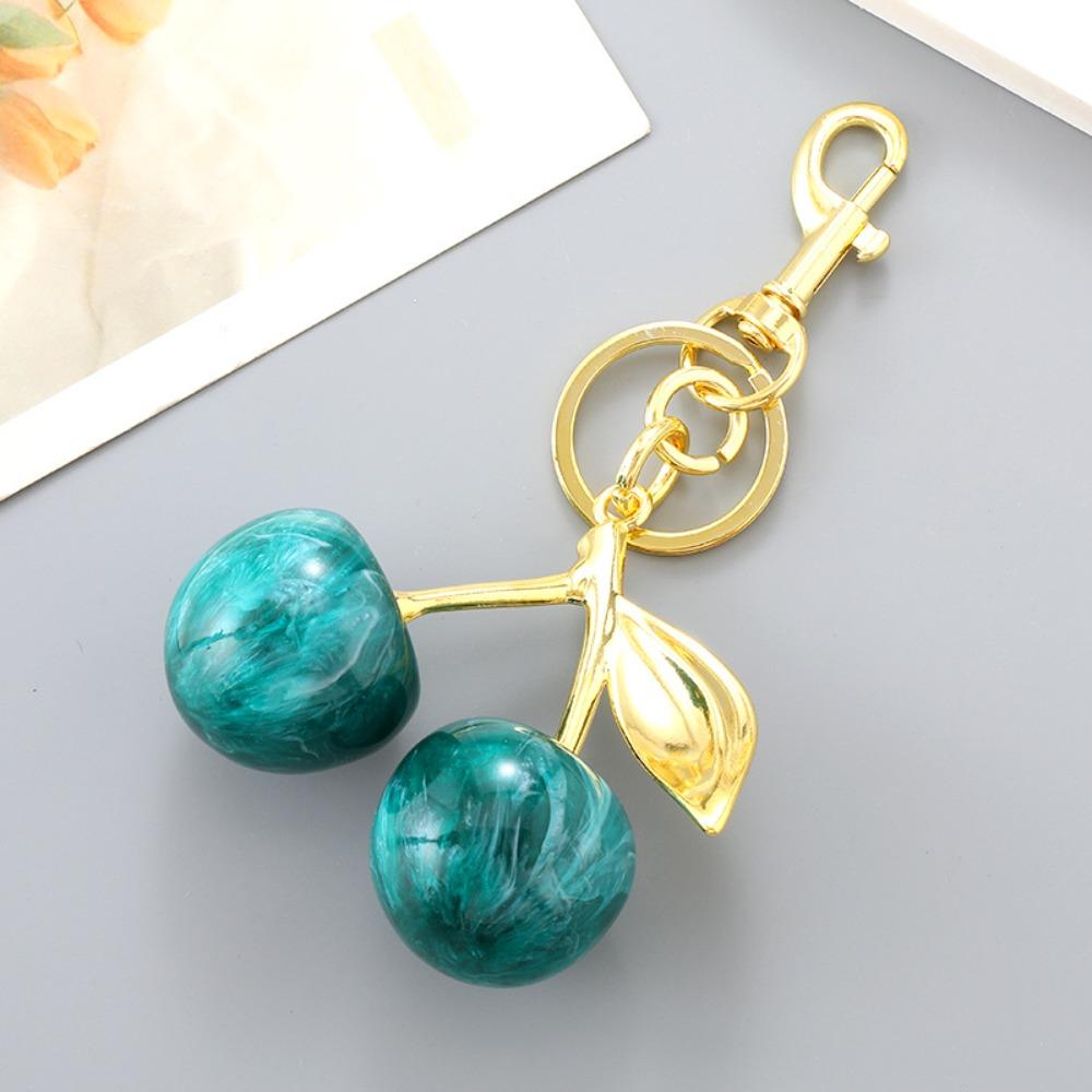 Bag Decoration Delicious Red Cherry Keychain Summer Fruits Cherries Pendant Car Decoration