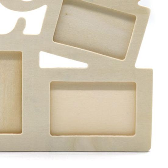 3 Compartments Love Letters Photo Frame Burr Free Decorative DIY Art Craft Wooden Picture Frame for Children
