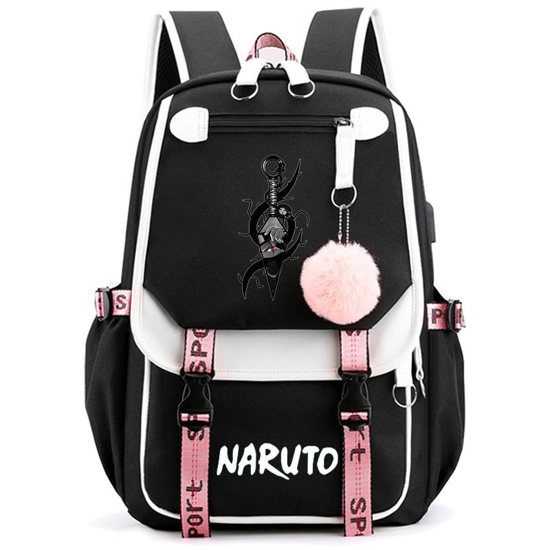 Anime Naruto Ryggsäck Canvas Bokväska Back To School Väska för flicka Pojke Tonåring Skolväska Ryggsäck Herr Dam Fritid Resväska