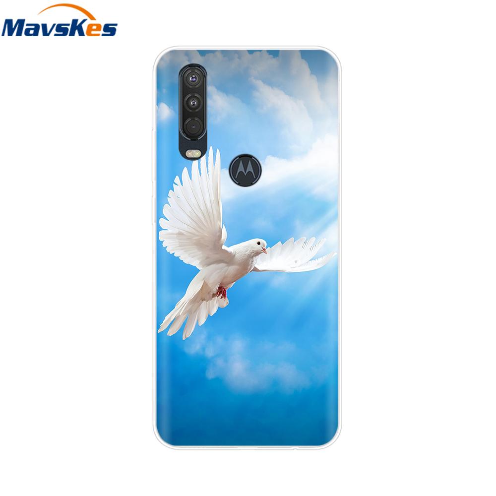 

Для Moto One Action Чохол М який ТПУ Силіконовий Задній Чохол Для Motorola Moto One Vision OneAction Чохол для Телефона Захисний Модний Coque Moto One Vision