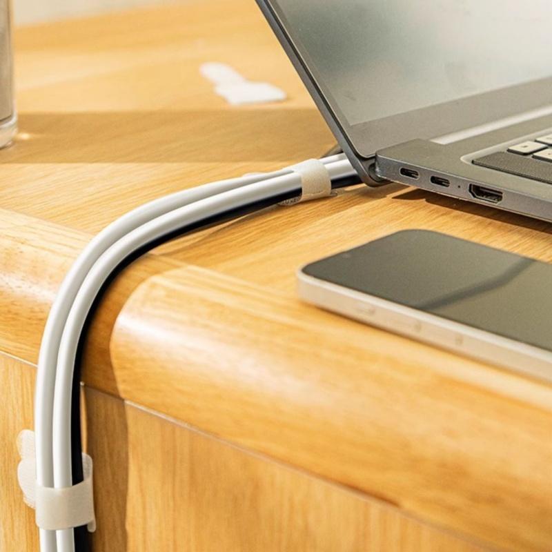 Adhesive Velcro with zip ties for secure storage wall mounted cable organizer computer cable clip network cable sorting