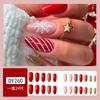 24Pcs Marble Gradient Gold Foil Long Coffin False Nails Full Cover Detachable Press On Nail Tips