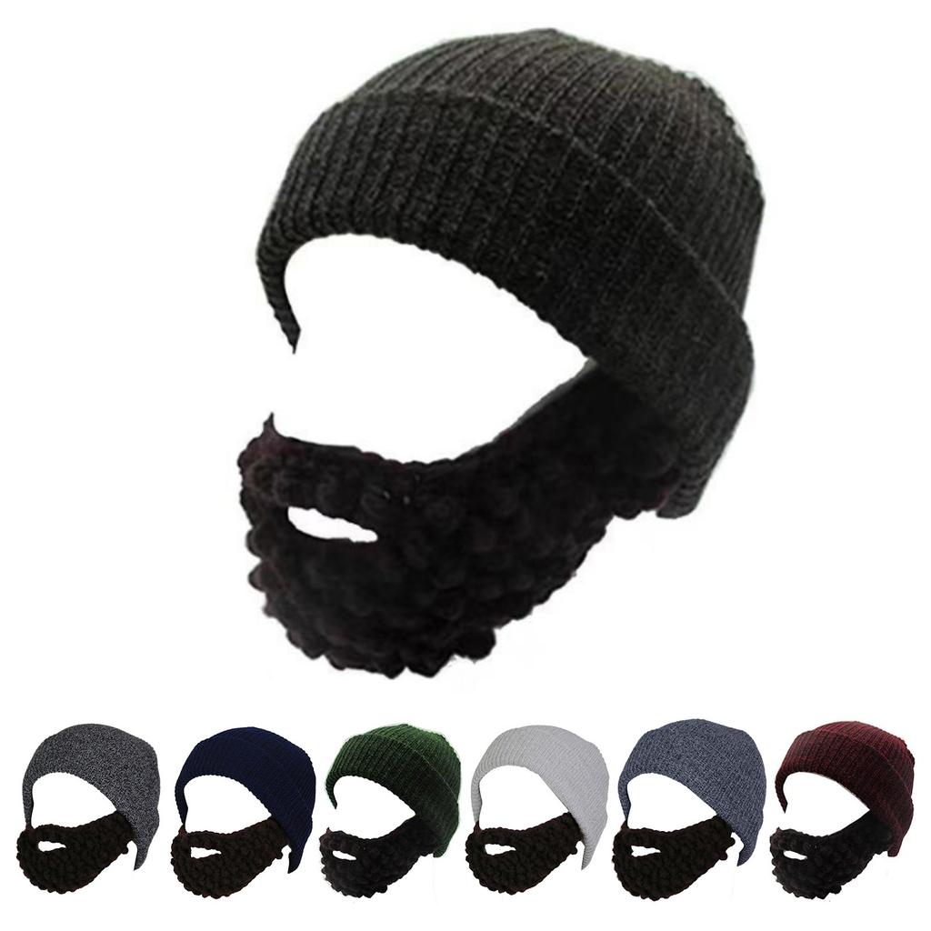 Elastic Beard Hat Winter Knit Balaclava Hat for Teens Men Keep Full Face Cover Masquerade Theater Performances Supplies
