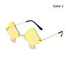 Halloween Transparent Women's Sunglasses Mushroom Shape Irregular Sun Glasses Fun Rimless Mushroom Glasses for Women Girls