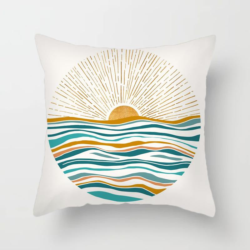Leaf plant Sunset Print Hold pillowcase Modern landscape color hold pillowcase Home decoration fashion cushion set 45x45cm