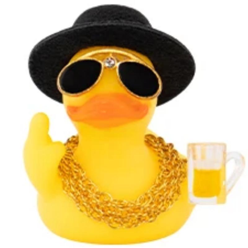 Gumový prostředníček kachna ozdoba do auta vtipný kancelářský dárek dekorace na palubní desku auta neobvyklá dekorace gumová kachnička vtipné auto doplňky