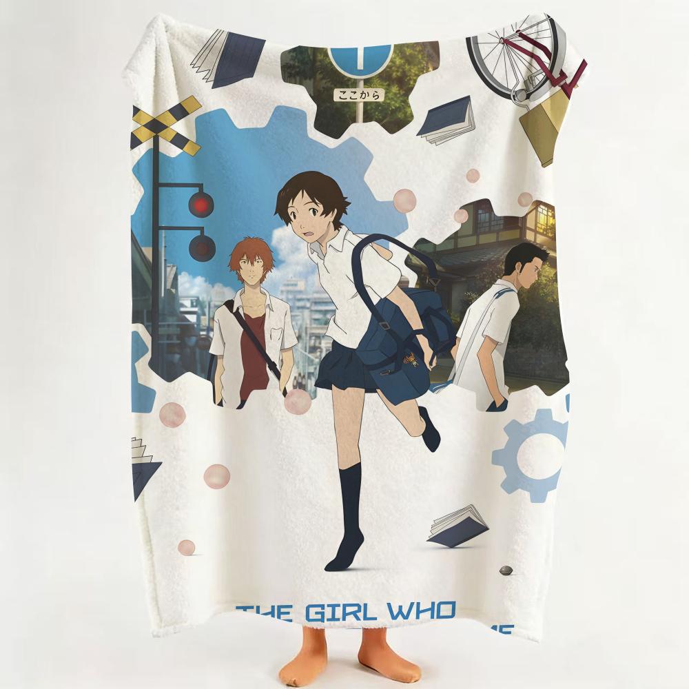Movie The Girl Who Leapt Through Time Throw Flannel Throw Blanket Suitable for Sofa Living Room Bedroom 75cmx90cm