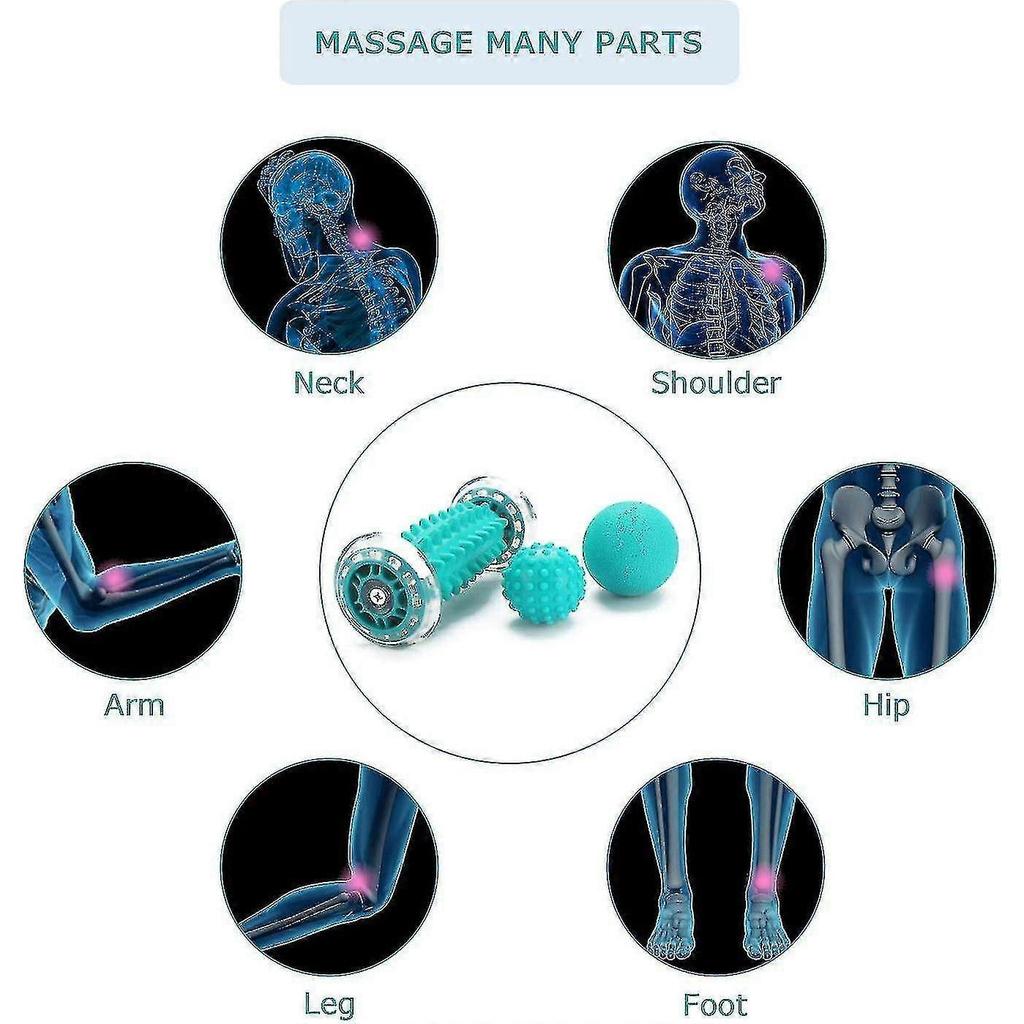 3 Sets Foot Massage Balls Hedgehog Ball and Foot Massage Roller Set for Plantar Fasciitis Pain Relief, Muscle Relaxation, Improve Circulation