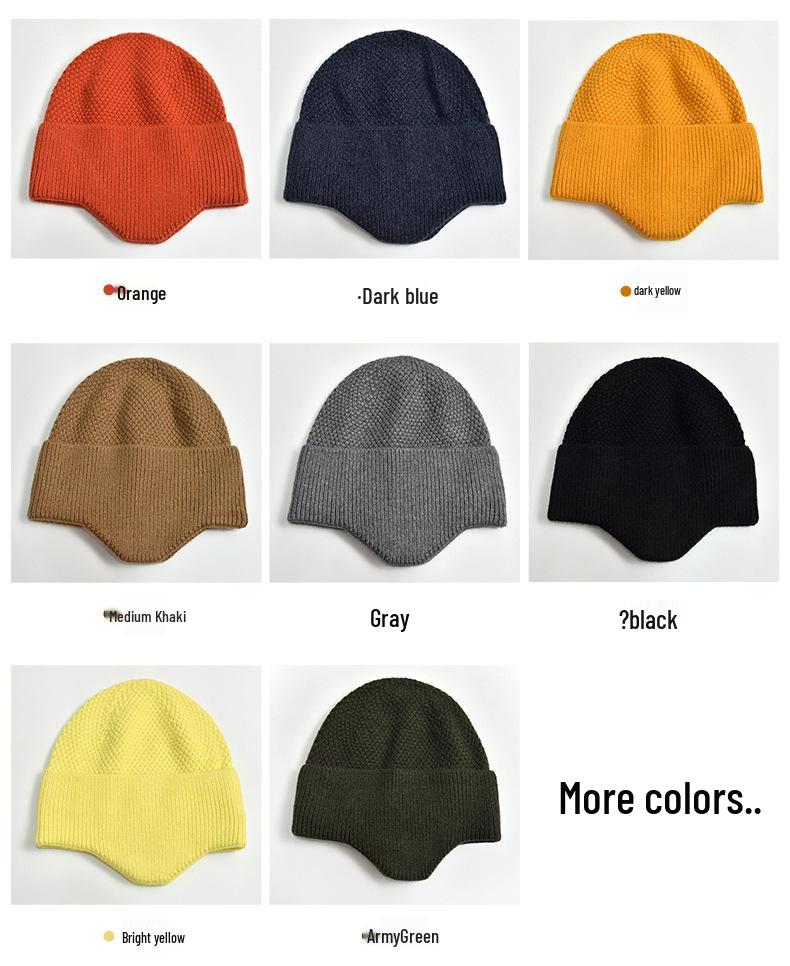 Thick Knit Wool Beanie: Winter Warm, Cold-Proof, Windproof, Ear Protection Hat for Men & Women