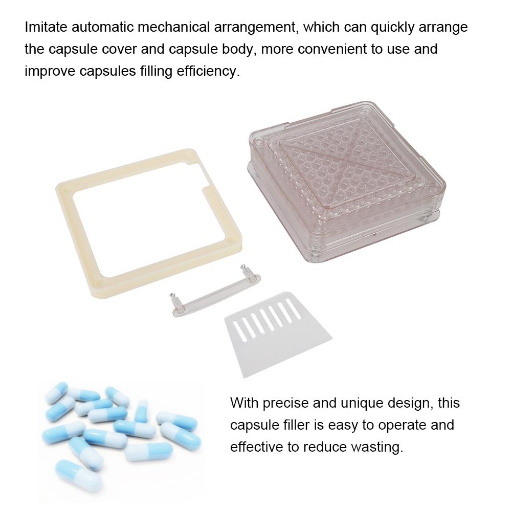 100 Holes Acrylic Capsule Filler Manual Capsule Powder Filling Machine Board  Tool for Size 00#