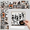24Pcs Dreamy Pink Retro Skull Tile Stickers Bathroom Kitchen Living Room Niche Halloween Theme Space Decoration Stickers