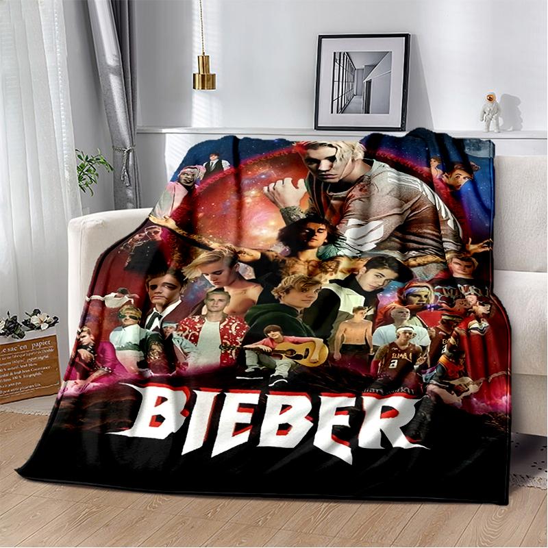 2025 New Style Justin Drew Bieber Singer JB Blanket,Soft Throw Blanket for Home Bedroom Bed Sofa Travel Picnic Cover Kid Gift