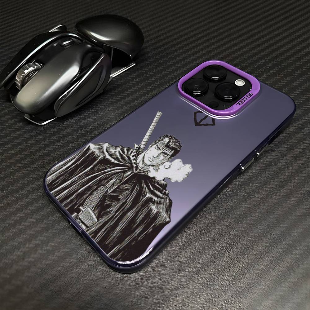 JAPAN ANIME B-Berserk G-Guts  Phone Case For iPhone17,16,15,14,13,12,11 Plus,Pro Max Purple Matte Shockproof Cover
