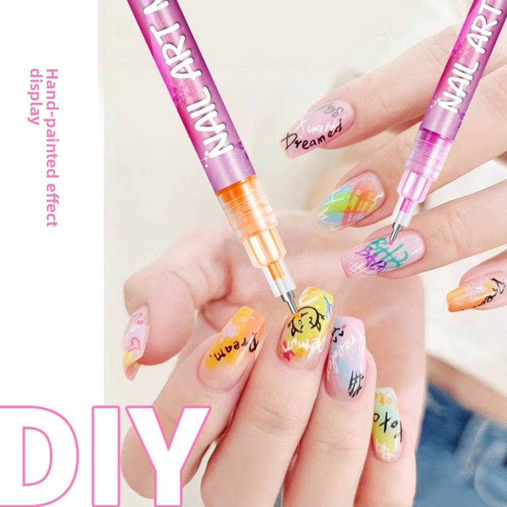 Waterproof Nails Art Marker Pens Fine Tip Acrylic Paint Pen 3D Nail Polish Pen  for DIY Nail Art