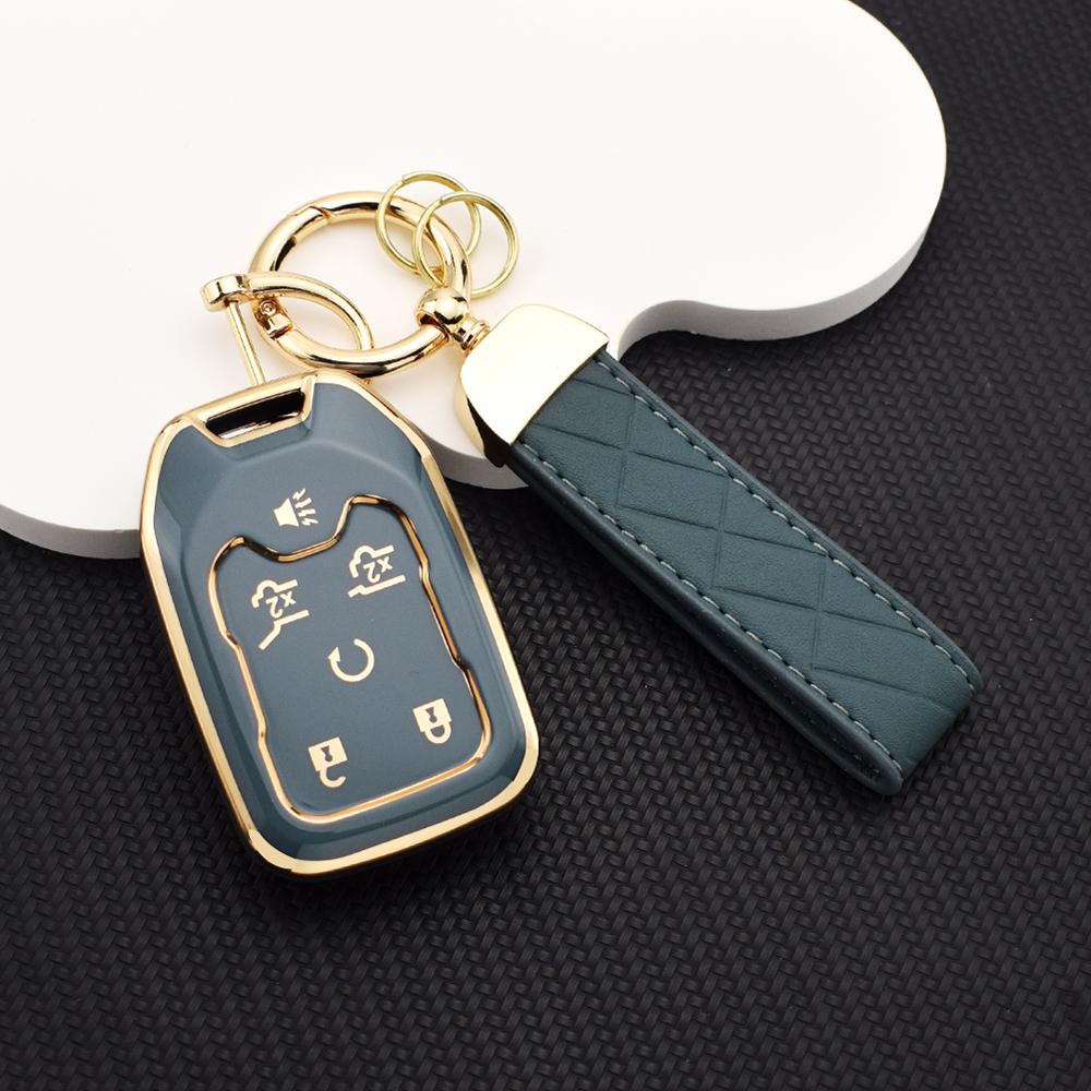 6 Buttons Smart Keyless Key Fob Shell Case For Chevy Suburban Tahoe Gmc Yukon Xl Denali Hyq1Aa - Car Key Cover Protector