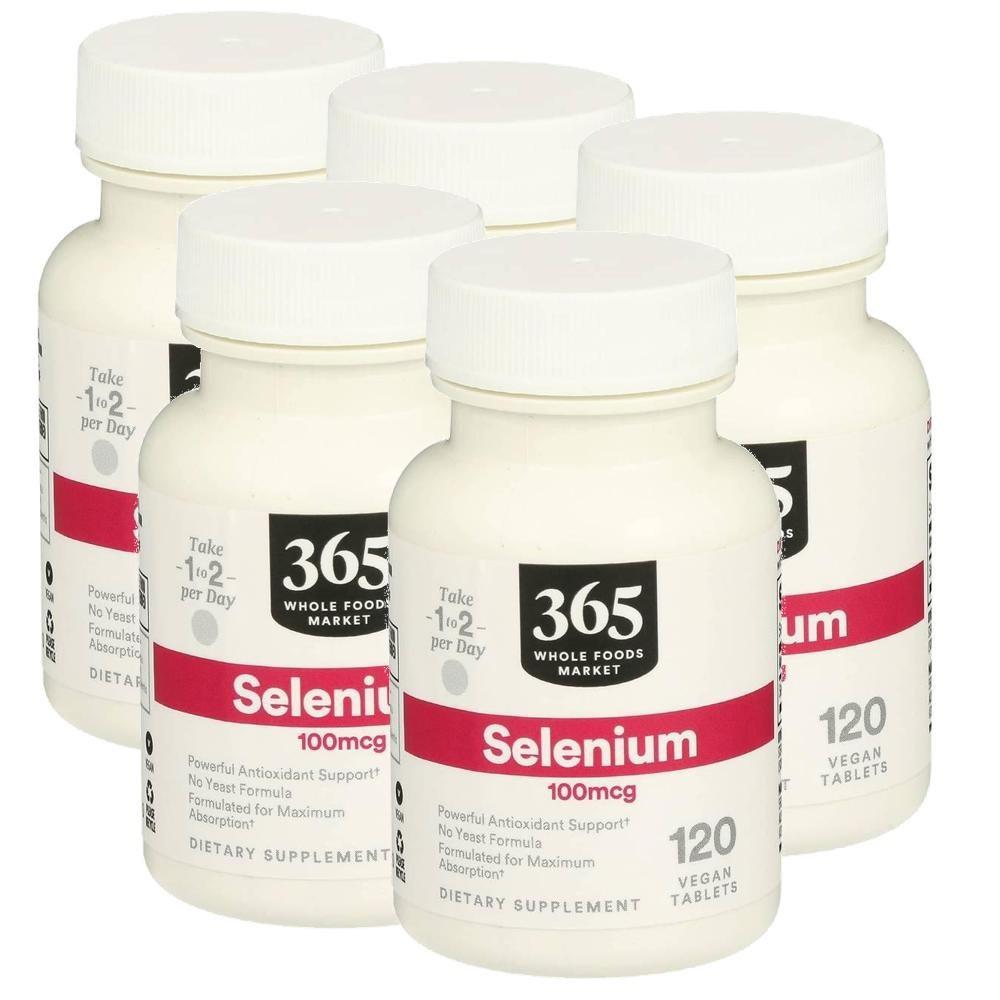 Whole Foods Market Selenium 365 100mcg 365 120 Tablets 5 Pcs