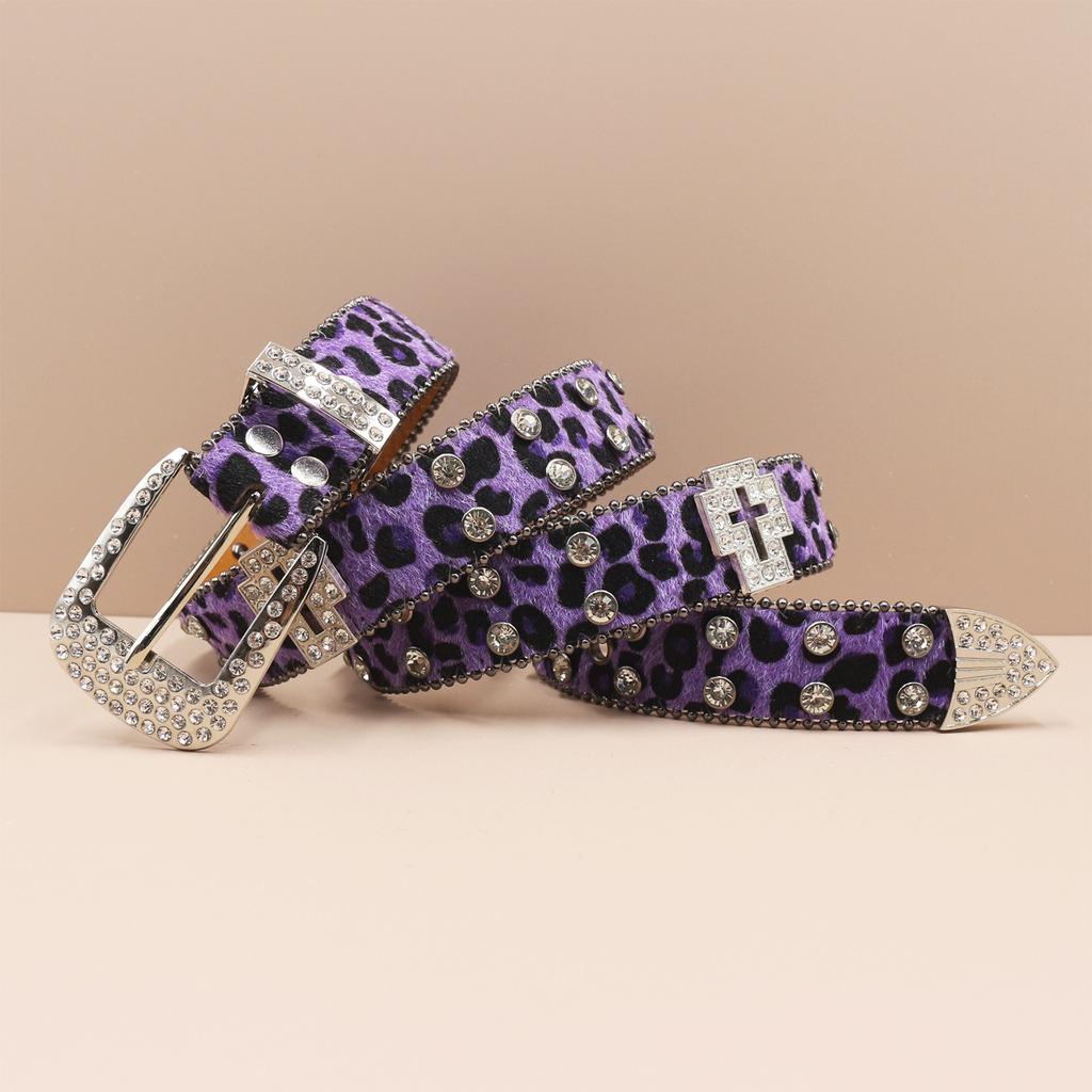 Original Leopard Print Cross Belt Personalized Men'S Trendy Men'S Jeans Belt High-End Belt